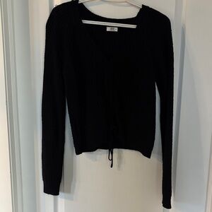 Black Knit V-Neck Sweater
